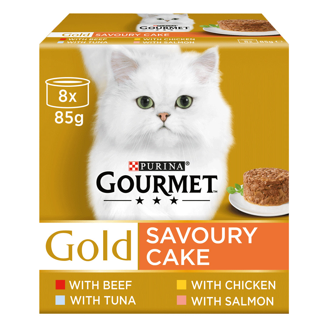 Gourmet Gold Savoury Cake Meat & Fish Variety 8x85g