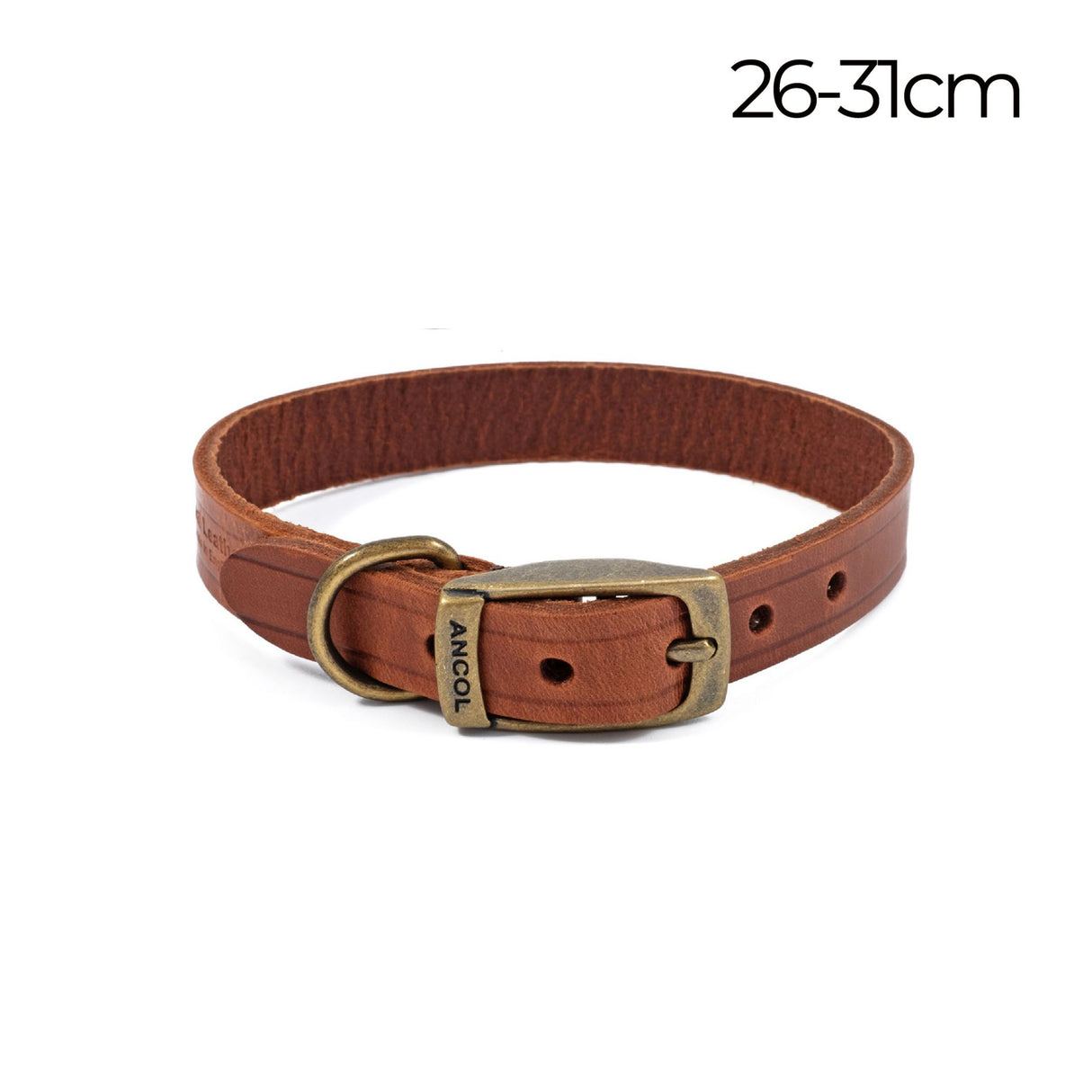 Heritage Latigo Leather Collar Chestnut 26-31cm Size 2