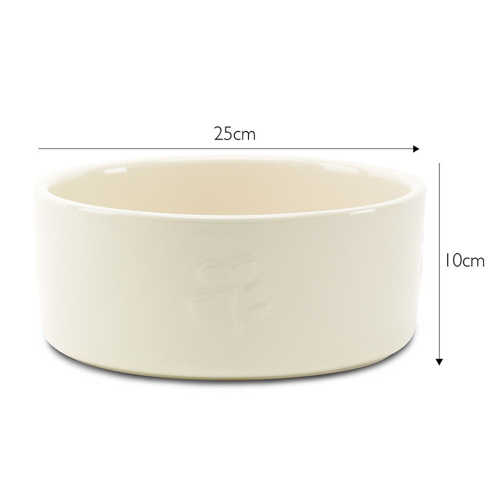 Scruffs Icon Food Bowl 25cm Cream