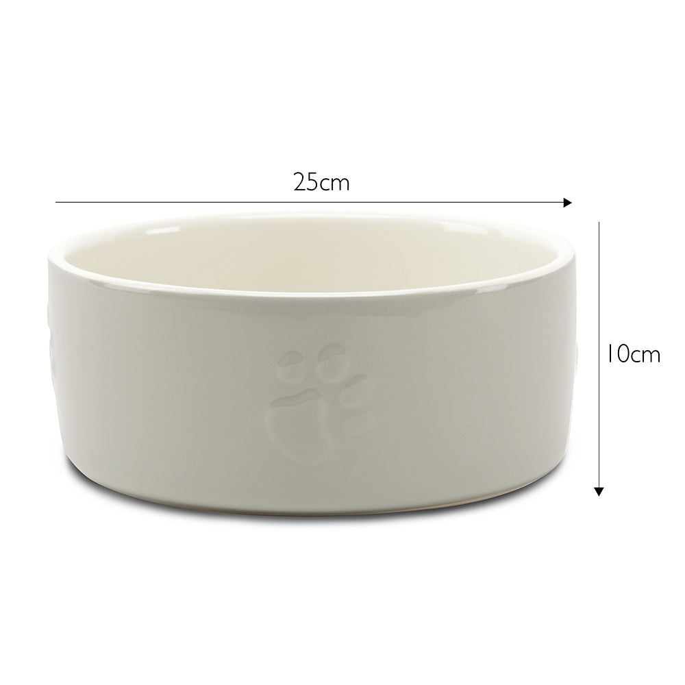 Scruffs Icon Food Bowl 25cm Light Grey