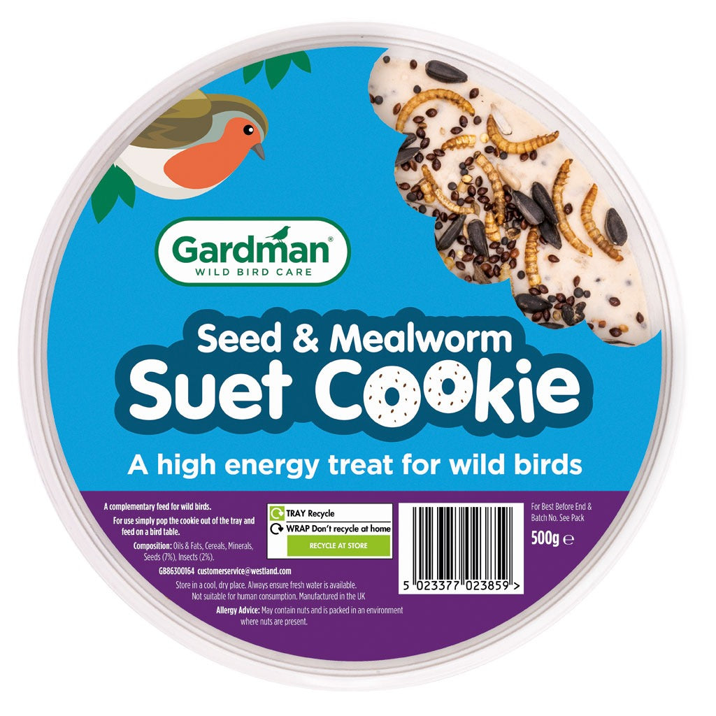 Gardman Seed & Mealworm Suet Cookie 500g