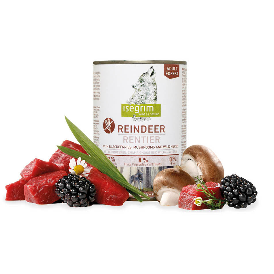 Isegrim Adult Reindeer & Blackberries Tin 6x800g