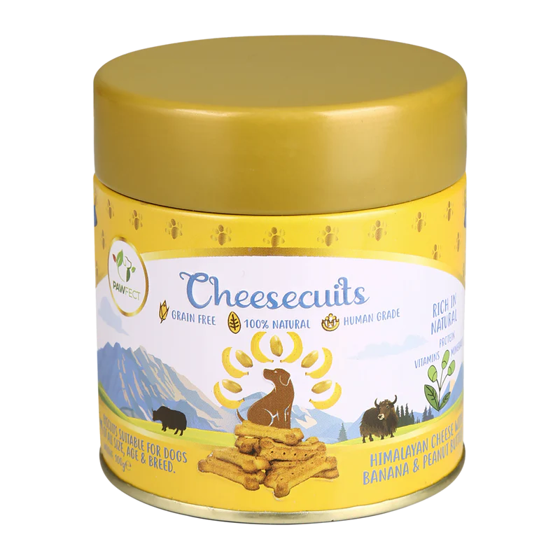 Pawfect Cheesy Dog Biscuits Banana & Peanut Butter Cheesecuits 100g