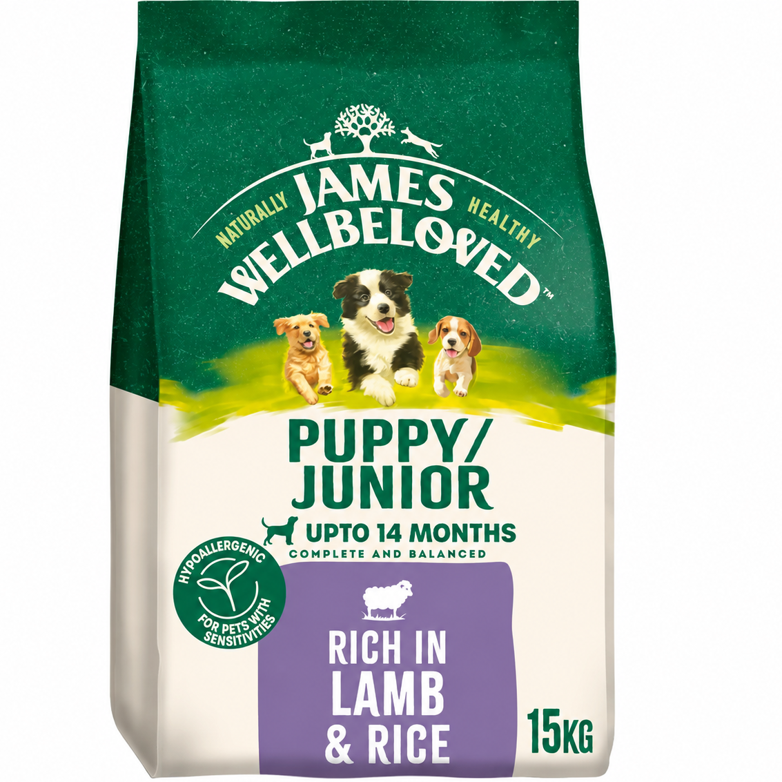 James Wellbeloved Puppy / Junior - Lamb & Rice 15kg