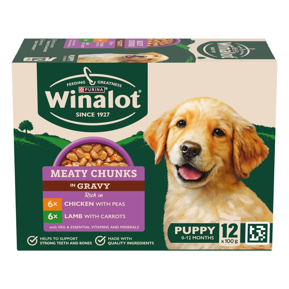 Winalot Meaty Chunks In Gravy Puppy Pouches 12x100g
