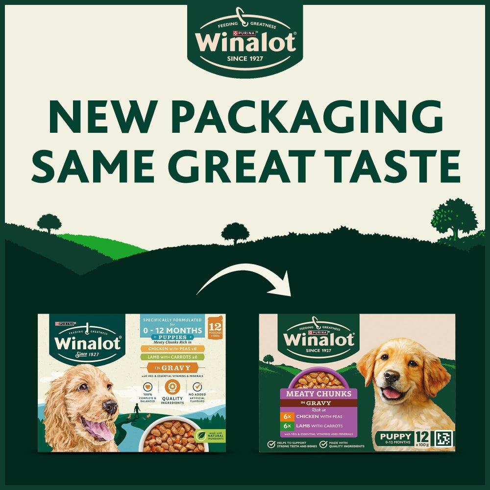 Winalot Meaty Chunks In Gravy Puppy Pouches 12x100g