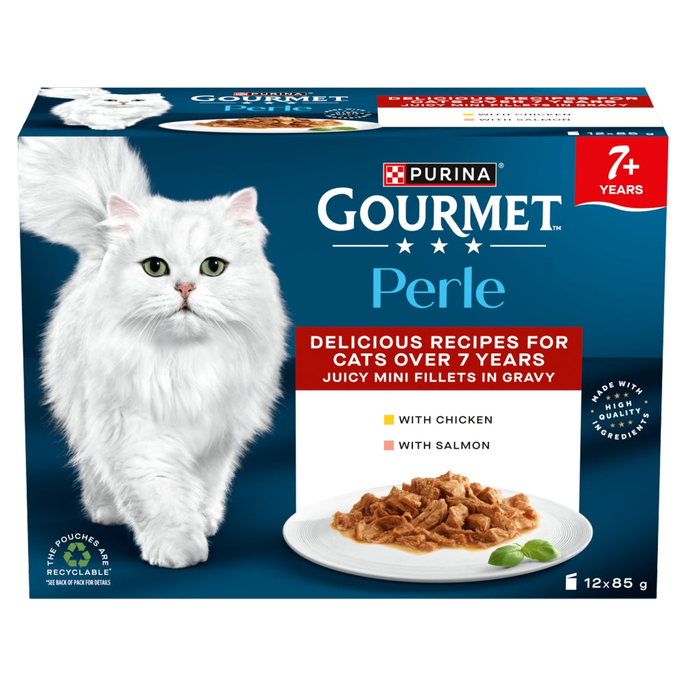 Gourmet Perle Senior 7+ Juicy Mini Fillets In Gravy 12x85g