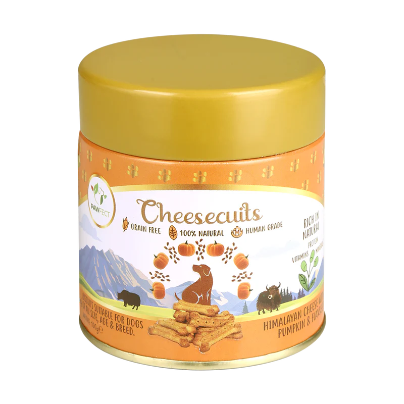 Pawfect Cheesy Dog Biscuits Pumpkin & Flaxseed Cheesecuits 100g