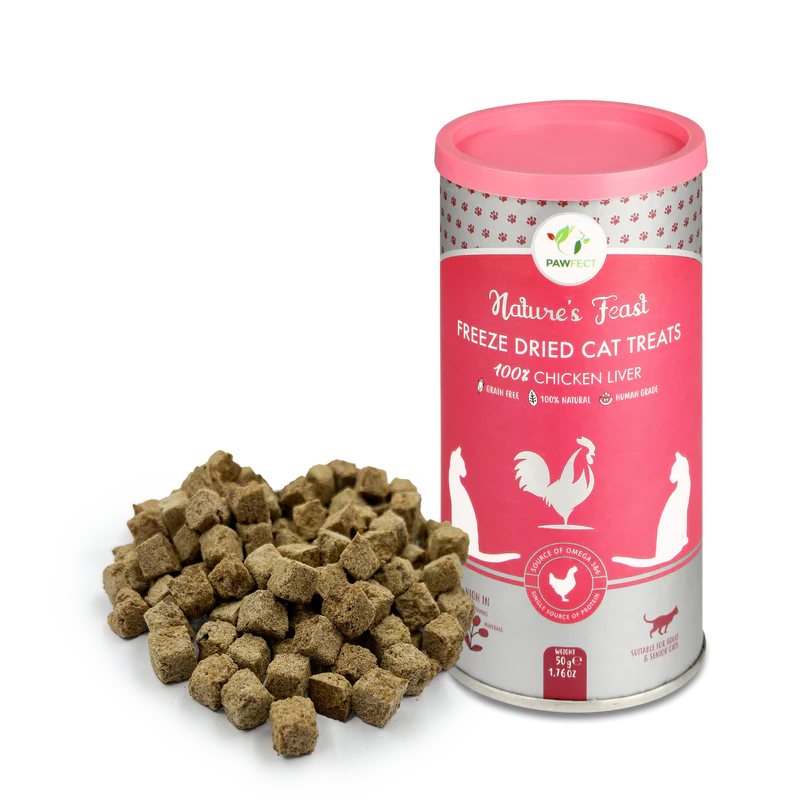 Pawfect Nature's Feast Freeze Dried Cat Treats Chicken Liver 50g