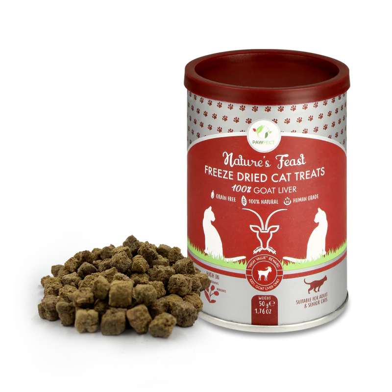 Pawfect Nature's Feast Freeze Dried Cat Treats Goat Liver 50g