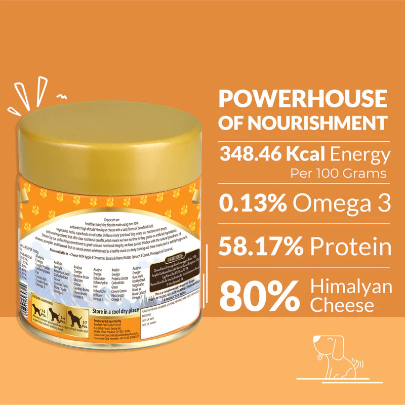 Pawfect Cheesy Dog Biscuits Pumpkin & Flaxseed Cheesecuits 100g