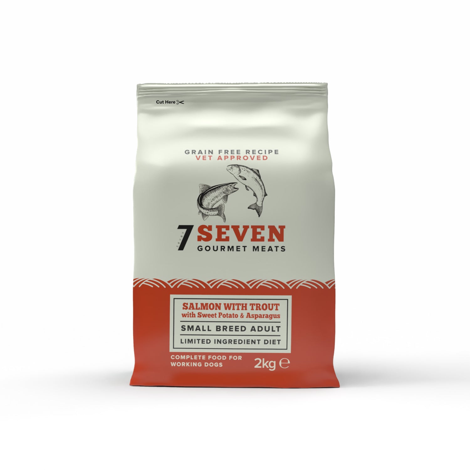 Seven Dog - Adult Small Breed Salmon with Trout, Sweet Potato & Asparagus Grain Free 2kg