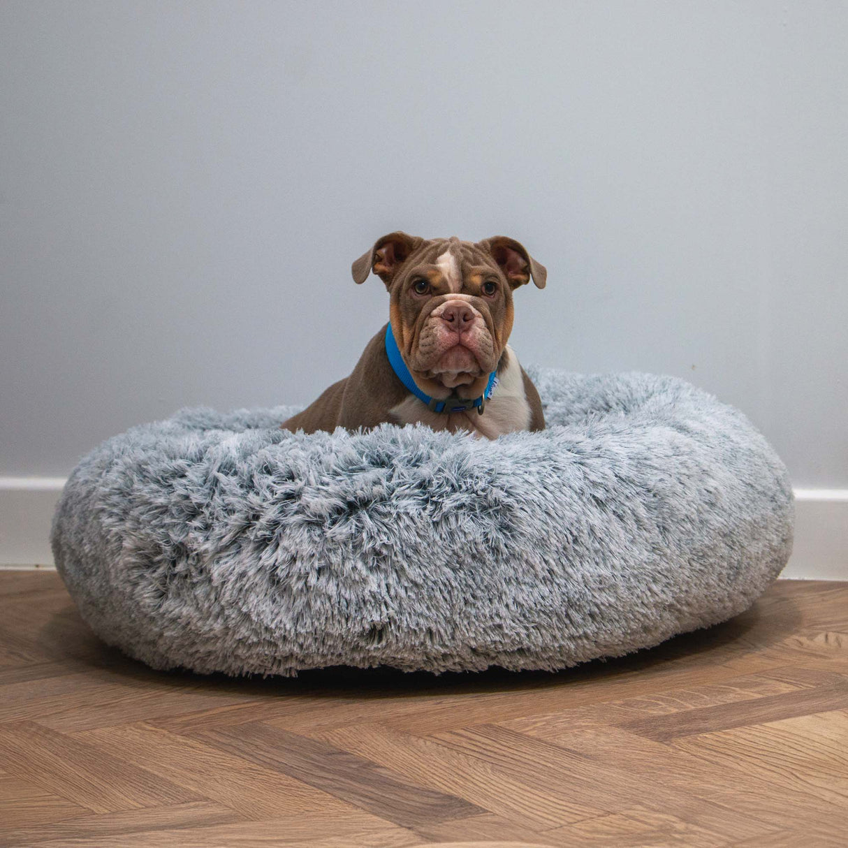 Ancol Sleepy Paws Plush Donut Bed Slate Grey 100cm