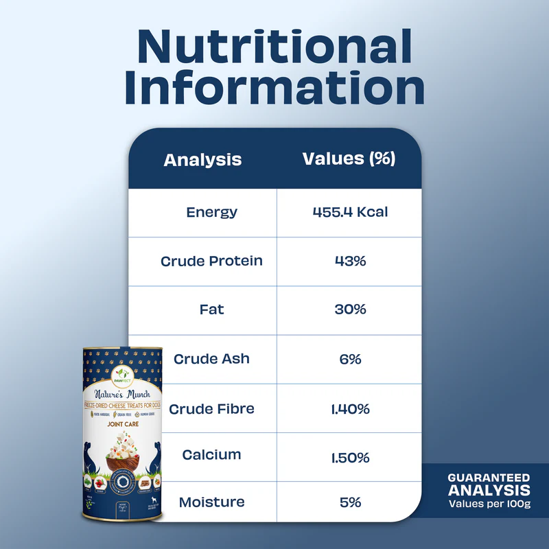 Pawfect Nature's Munch Freeze Dried Dog Treats Joint Care 75g