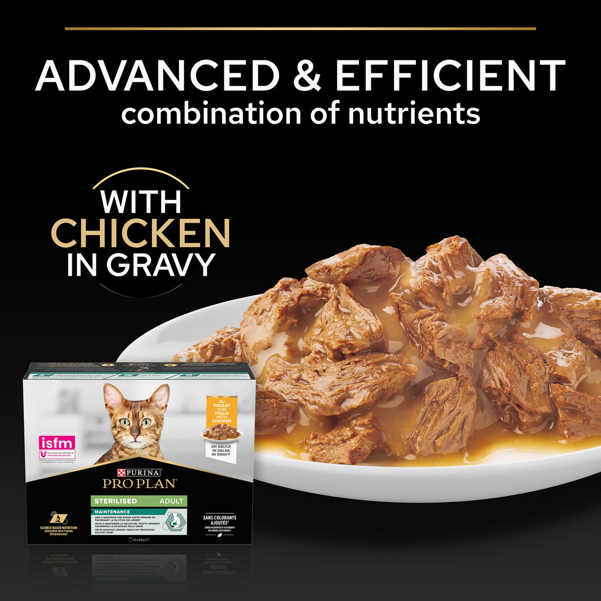 Pro Plan Cat - Adult Sterilised Maintenance Chicken In Gravy 10x85g