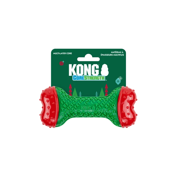KONG Christmas Holiday Core Strength Bone Green S/M