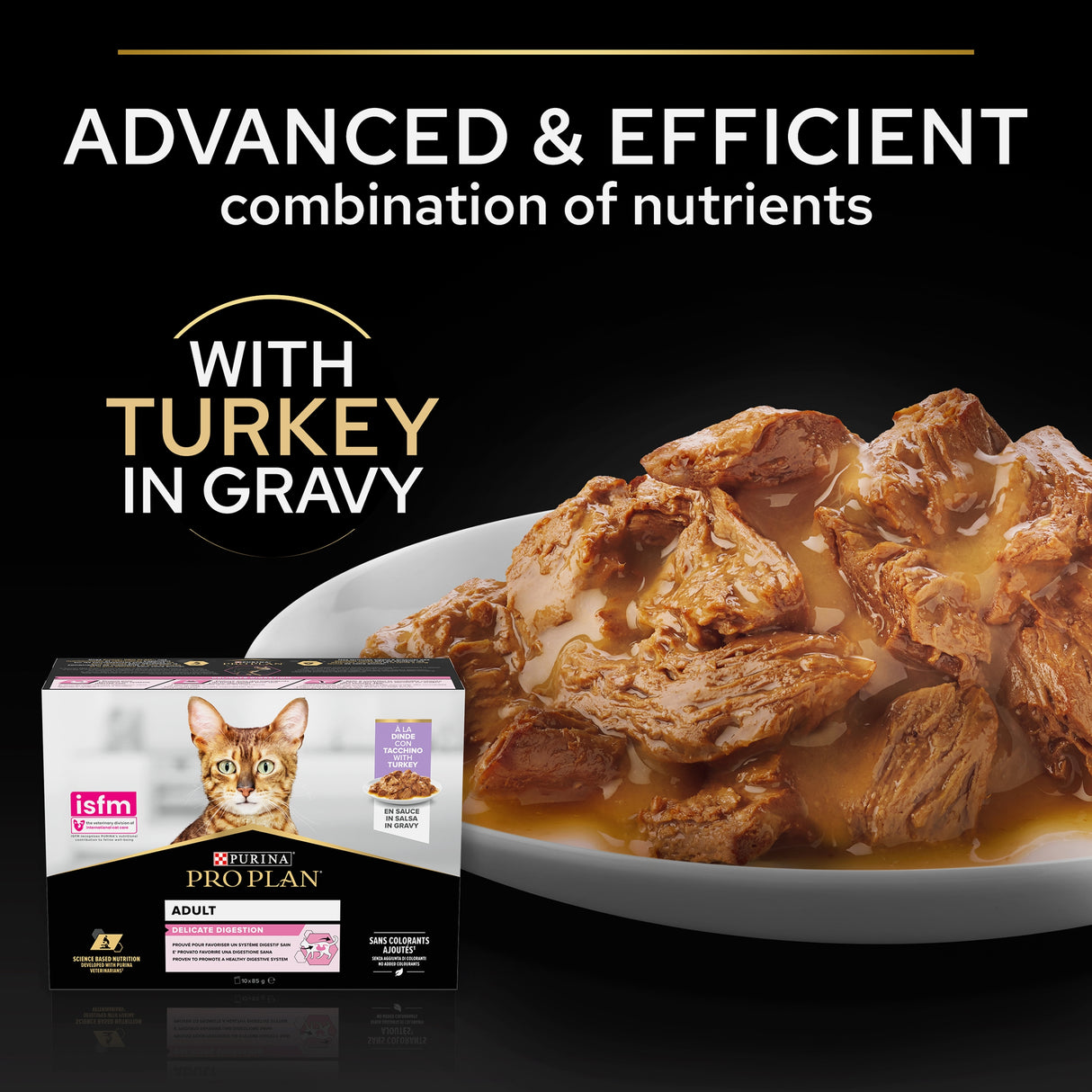 Pro Plan Cat - Adult Delicate Digestion Turkey In Gravy 10x85g