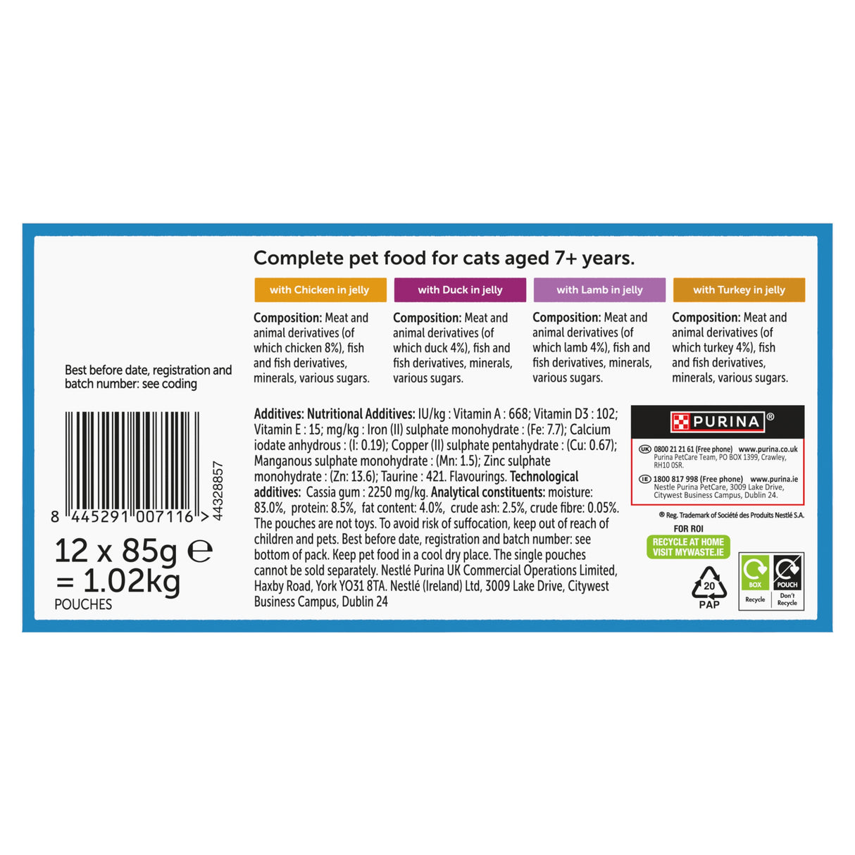 Felix Original Senior Farm Selection in Jelly Wet Cat Food 12x85g