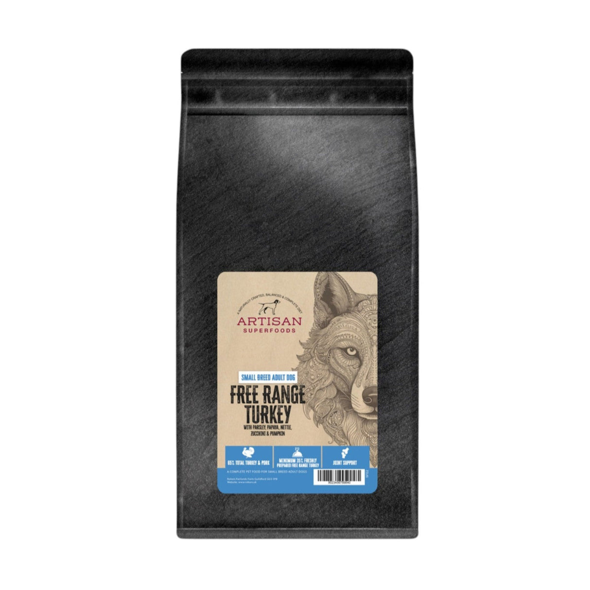 Artisan Superfood Turkey Small Breed Adult Dog Dry Food 2kg