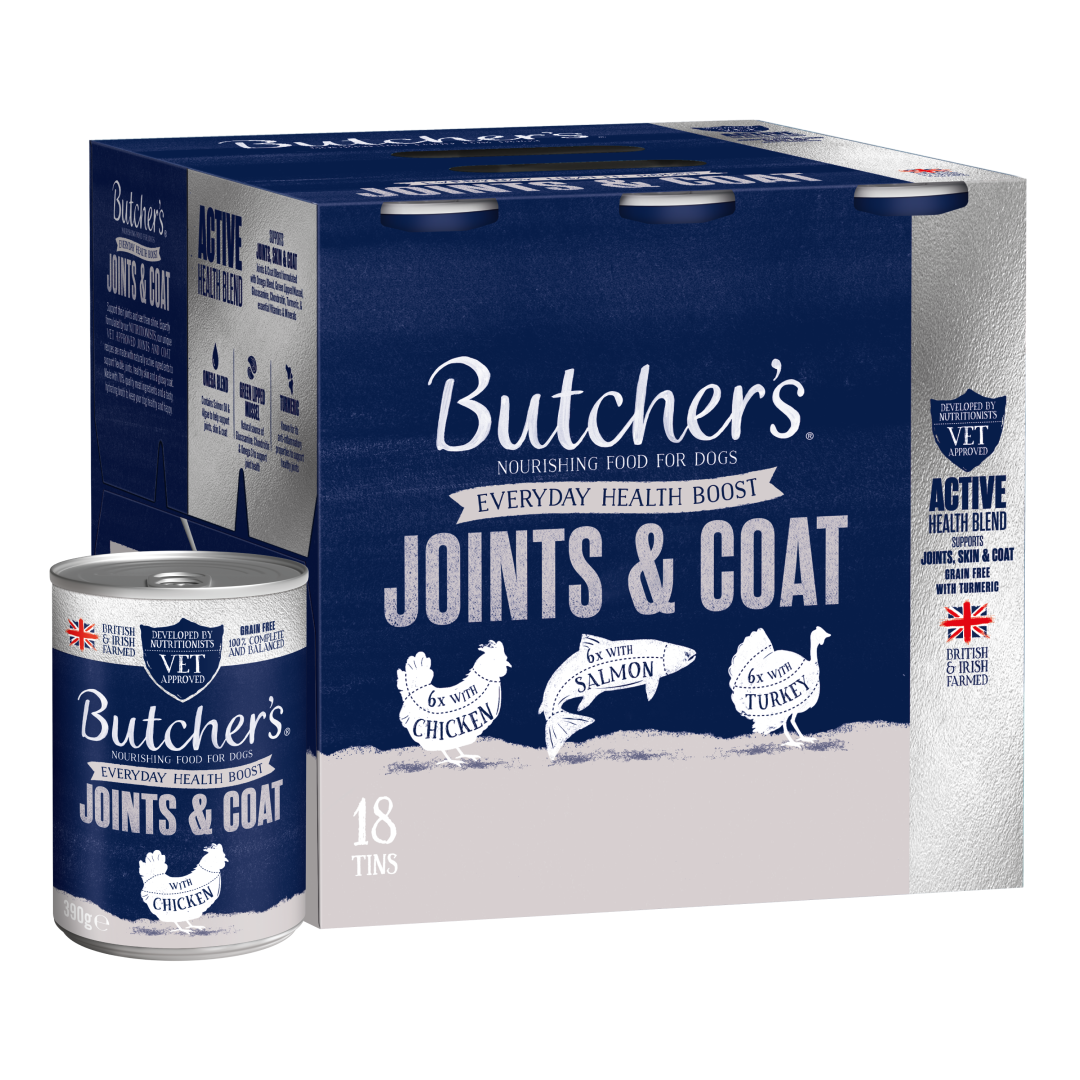 Butchers Tins Grain Free Joints & Coat 18x390g