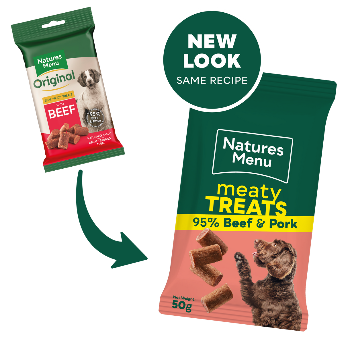 Natures Menu Dog - Meaty Treats Beef & Pork 50g
