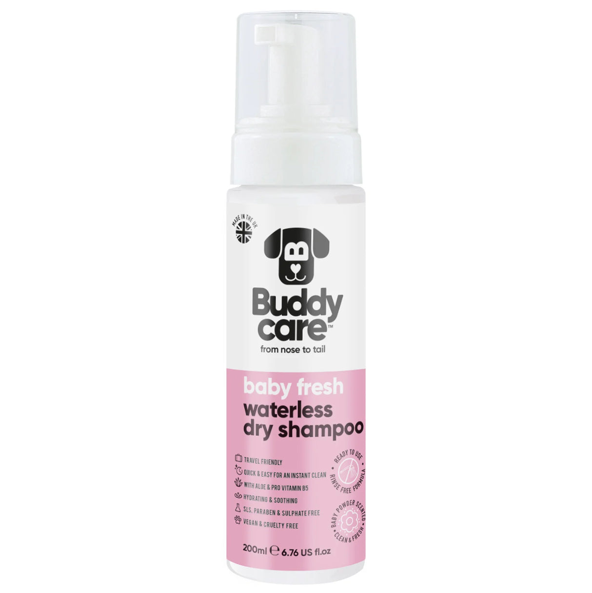 Buddy Care Baby Fresh Waterless Dry Shampoo 200ml