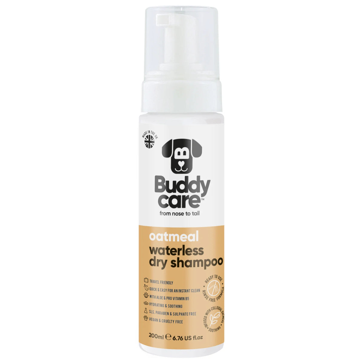 Buddy Care Oatmeal Waterless Dry Shampoo 200ml