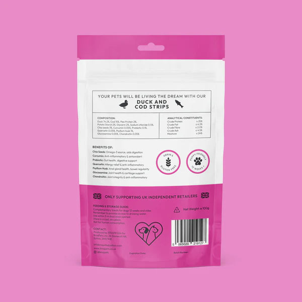 Bros Pets Duck & Cod Strips 100g