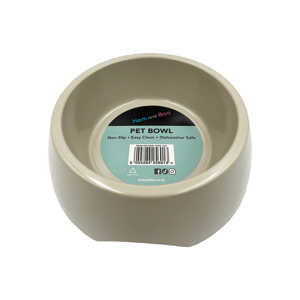 Hem & Boo Non-Slip Bowl Taupe 14cm