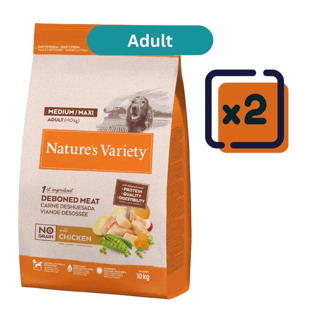 Natures Variety Dog - No Grain Adult Medium/Maxi Chicken 2x10kg