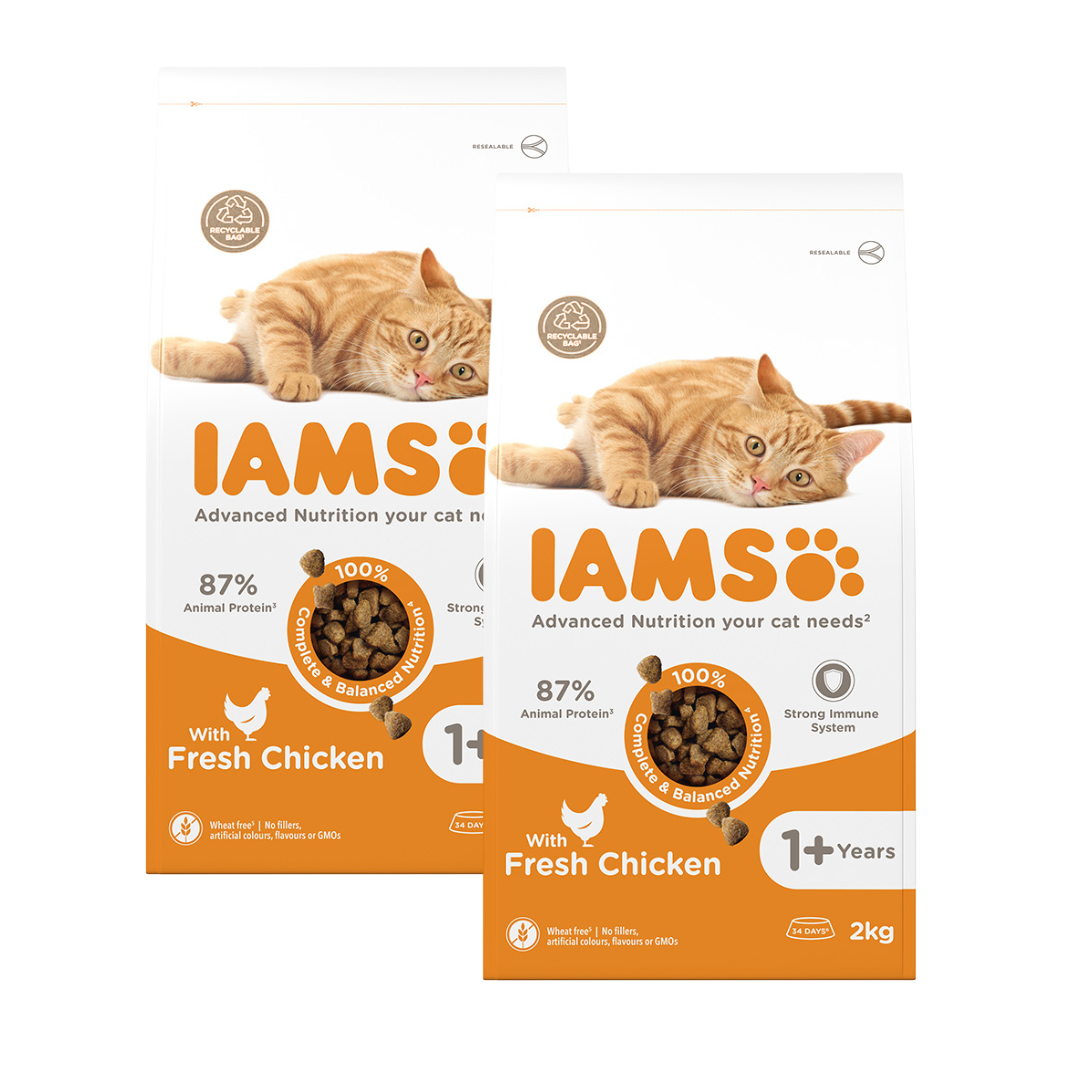 Iams Adult Cat with Chicken 2x2kg