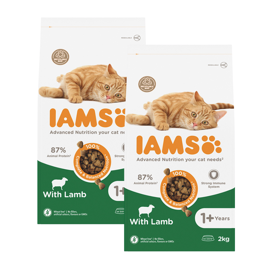 Iams Adult Cat with Lamb 2x2kg