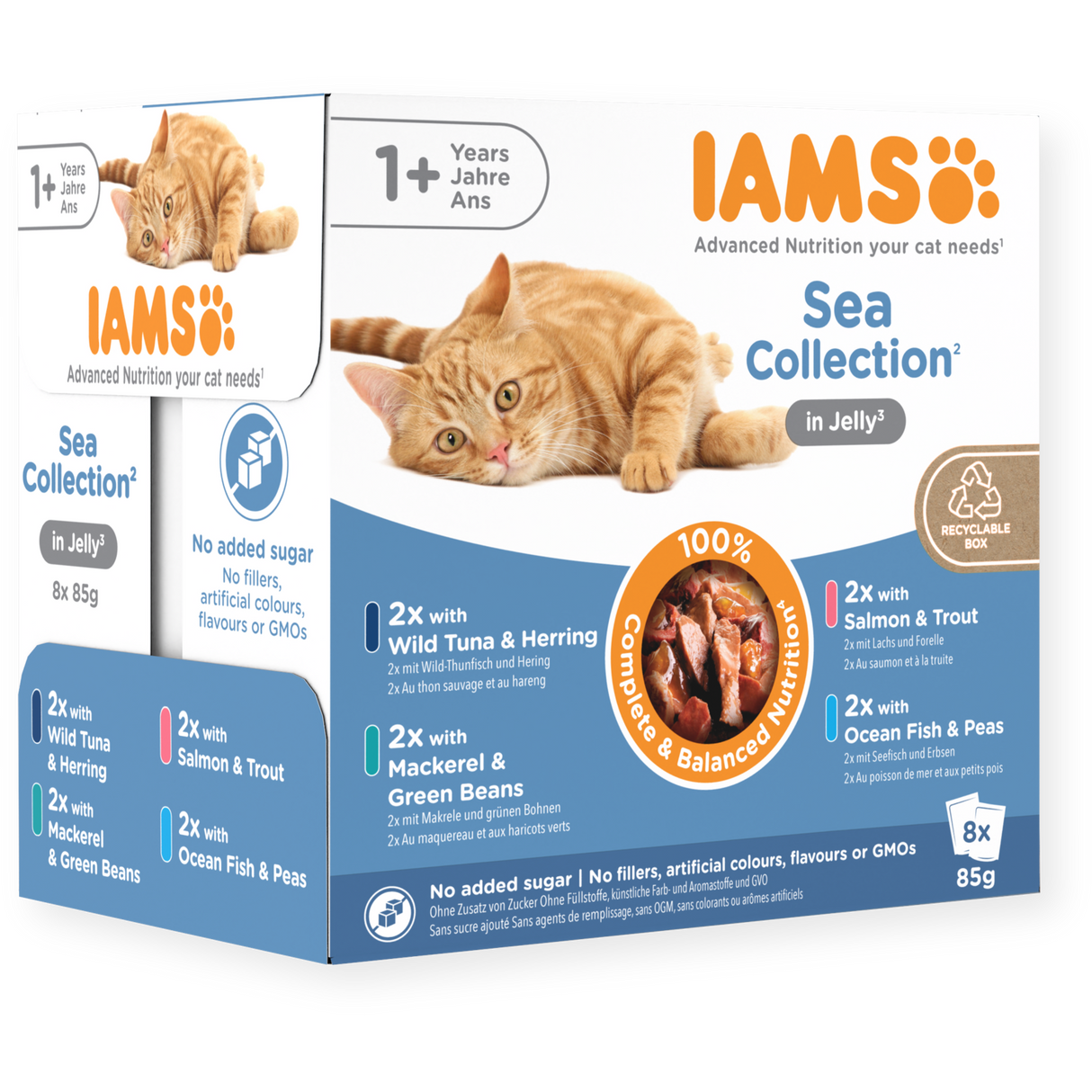 Iams Delights Wet Adult Cat Food Sea Collection In Jelly 8x85g
