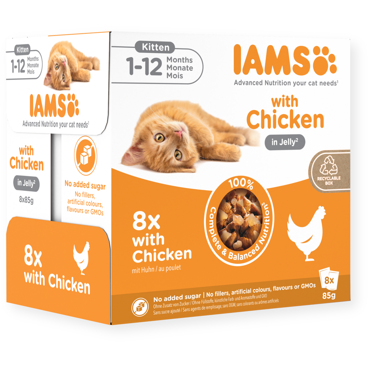 Iams Delights Wet Kitten Food Chicken In Gravy 8x85g