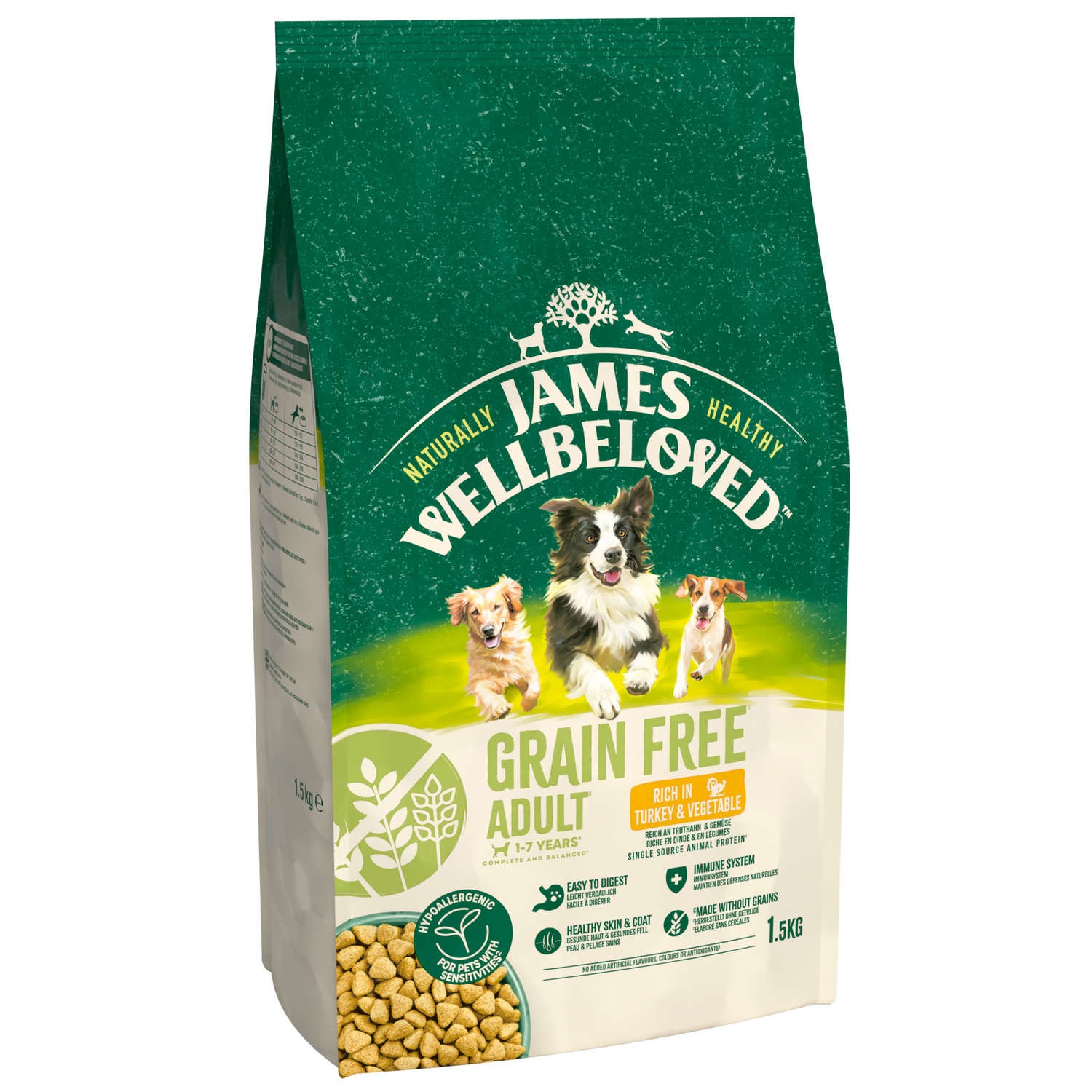 James Wellbeloved Dog - Adult Grain Free Turkey & Veg 1.5kg