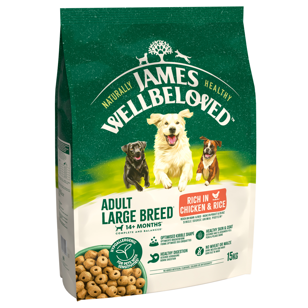 James Wellbeloved Dog - Adult Large Breed Chicken & Rice 15kg