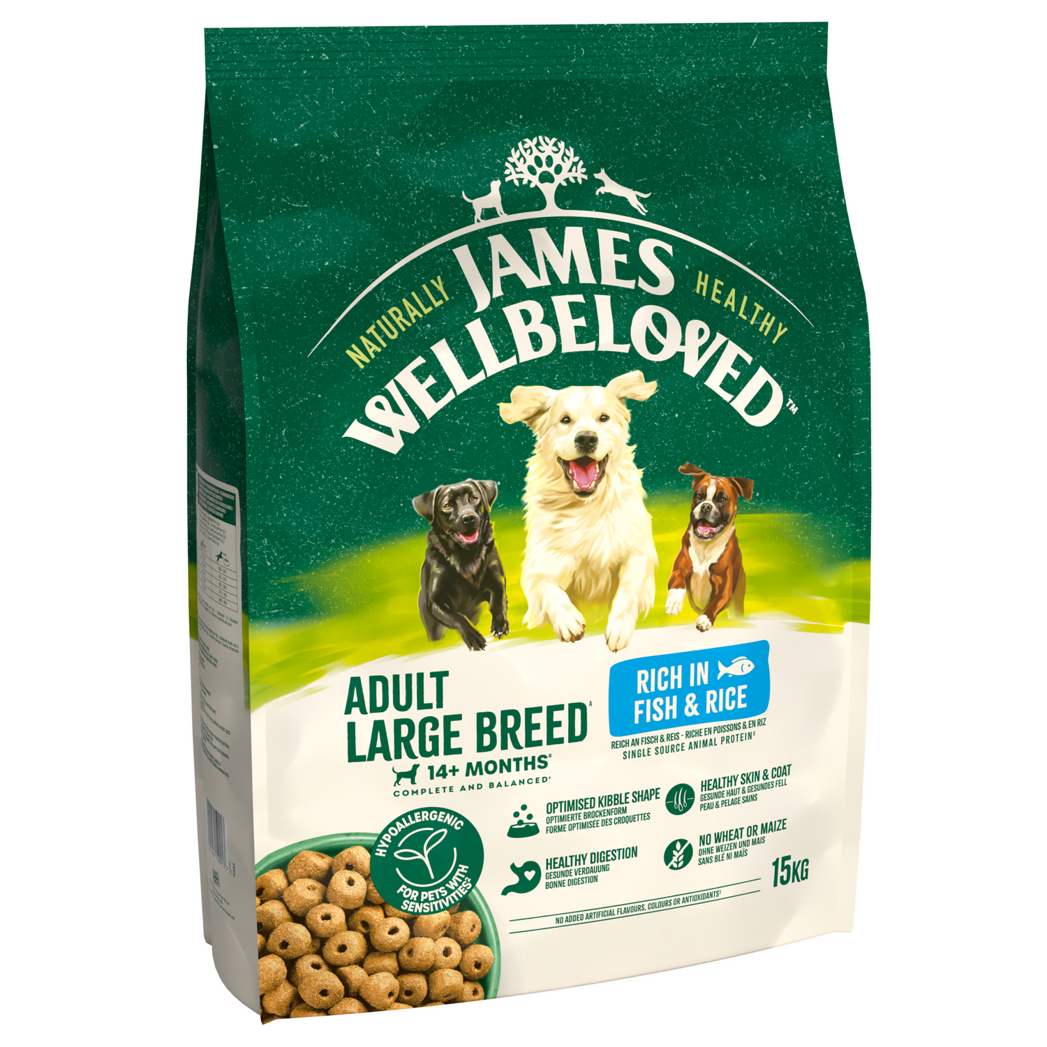 James Wellbeloved Dog - Adult Large Breed Fish & Rice 15kg