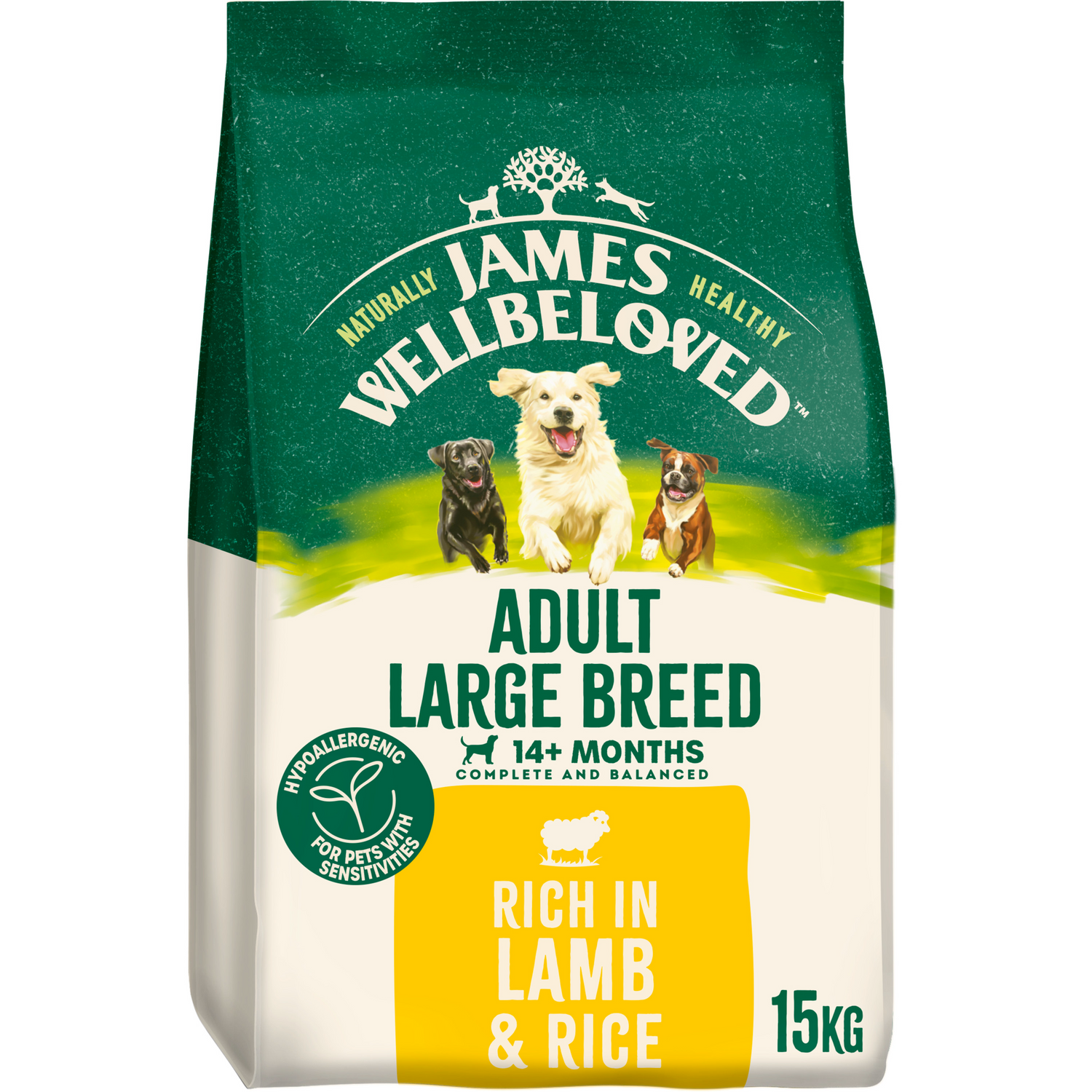 James Wellbeloved Dog - Adult Large Breed Lamb & Rice 15kg