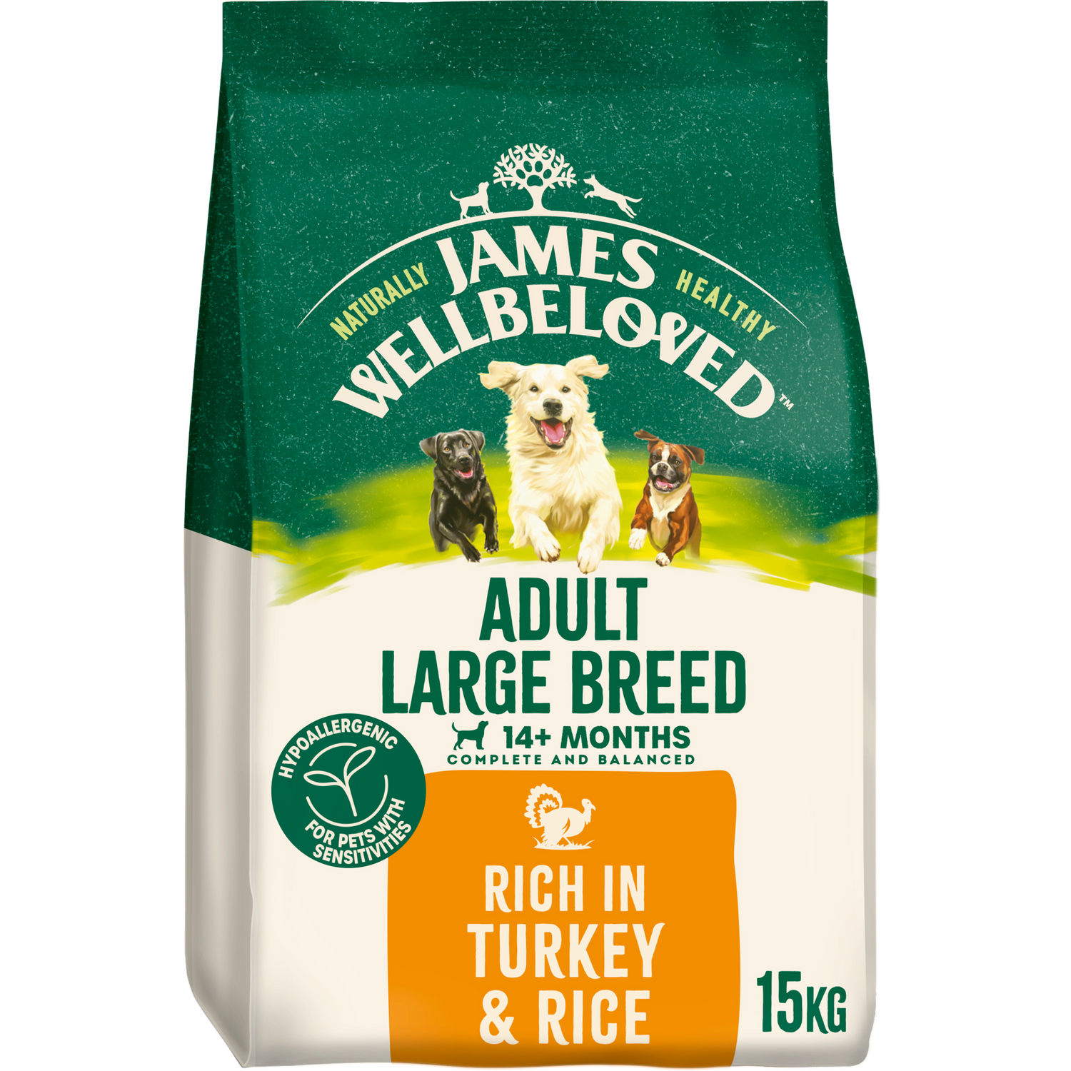 James Wellbeloved Dog - Adult Large Breed Turkey & Rice 15kg