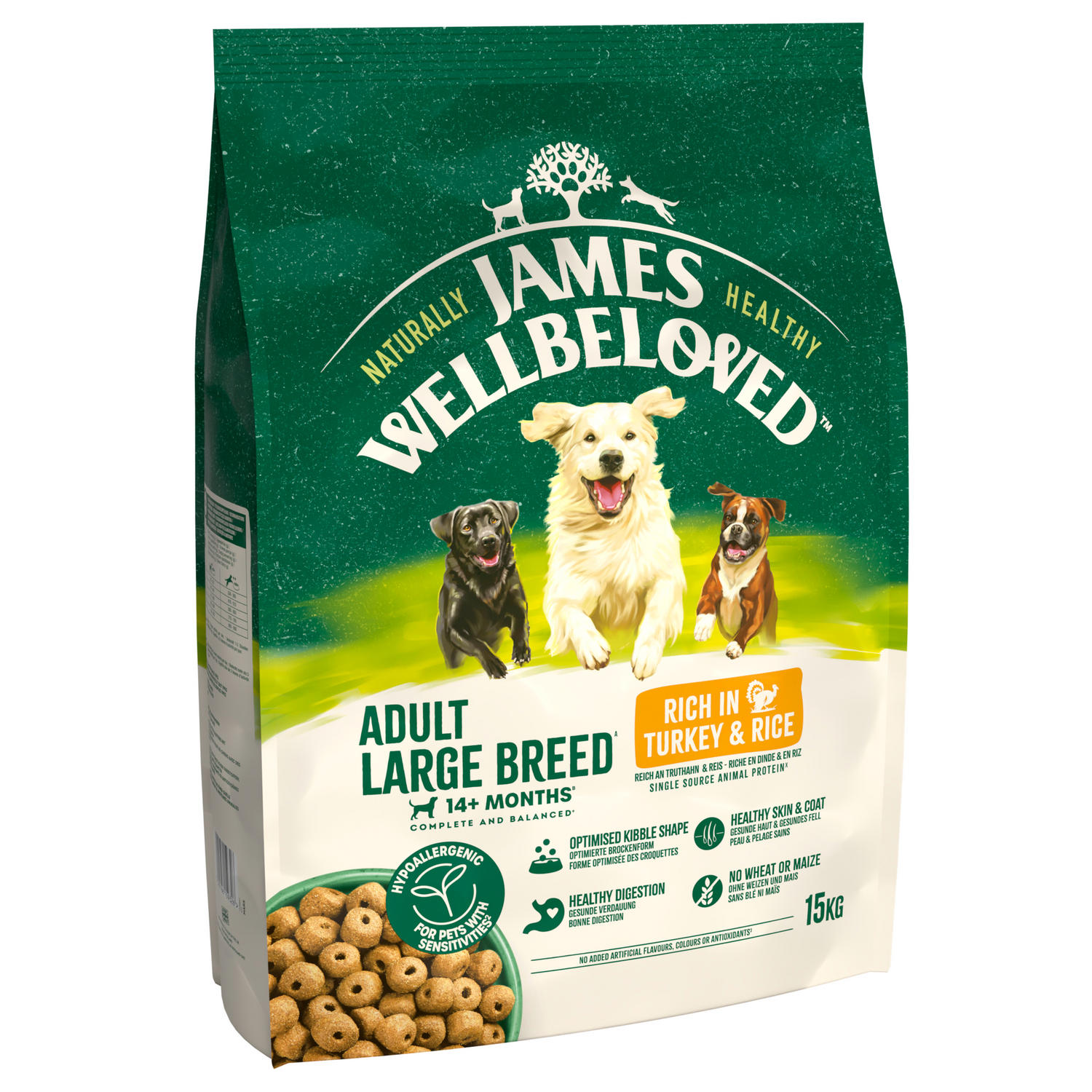 James Wellbeloved Dog - Adult Large Breed Turkey & Rice 15kg