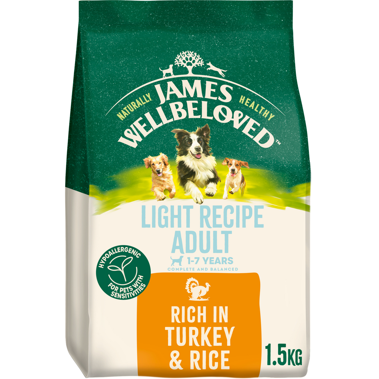 James Wellbeloved Dog - Adult Light Turkey & Rice 1.5kg
