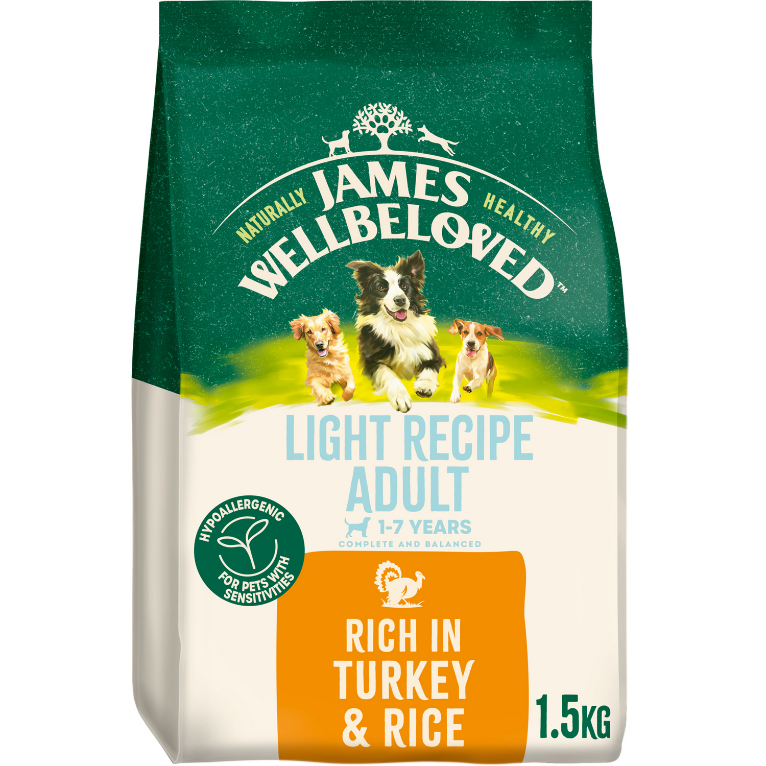 James Wellbeloved Dog - Adult Light Turkey & Rice 1.5kg