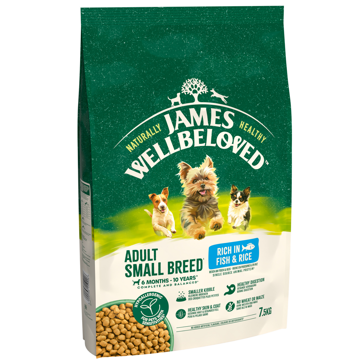 James Wellbeloved Dog - Adult Small Breed Fish & Rice 7.5kg