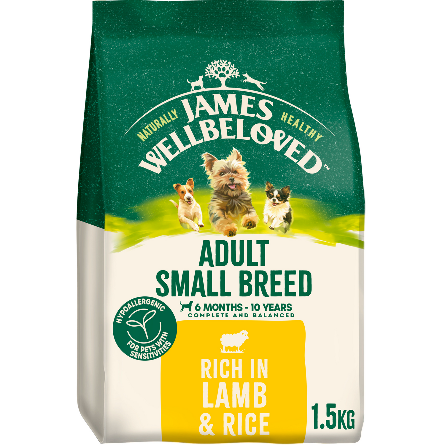 James Wellbeloved Dog - Adult Small Breed Lamb & Rice 1.5kg