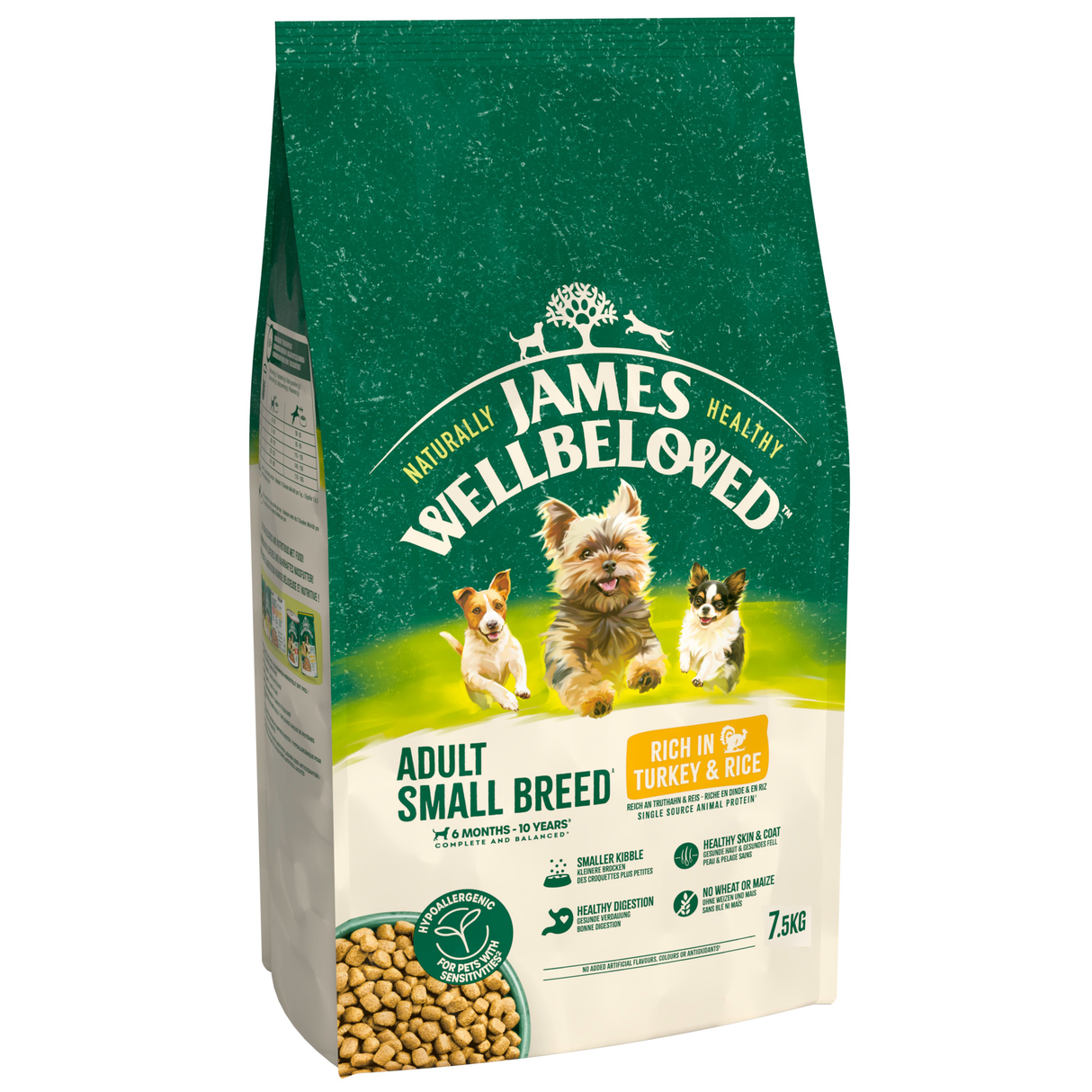 James Wellbeloved Dog - Adult Small Breed Turkey & Rice 7.5kg