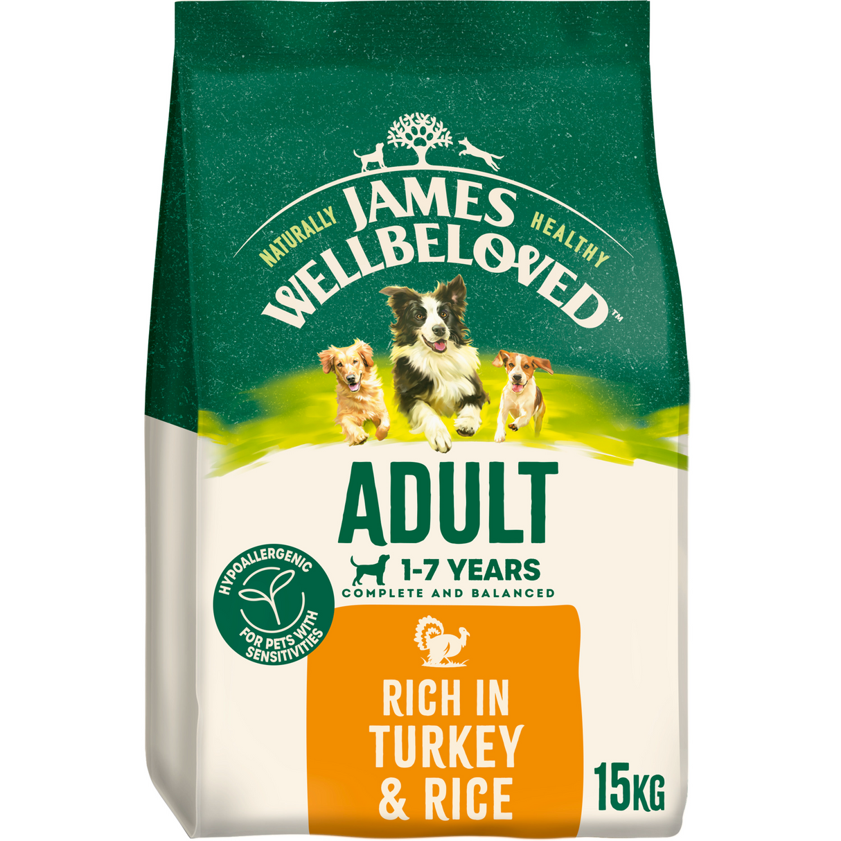 James Wellbeloved Dog - Adult Turkey & Rice 15kg
