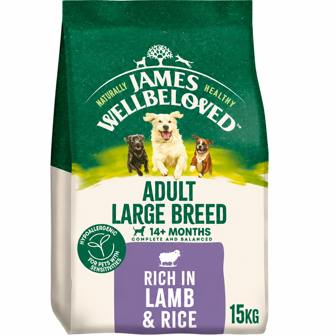 James Wellbeloved Dog - Adult Large Breed Lamb & Rice 15kg
