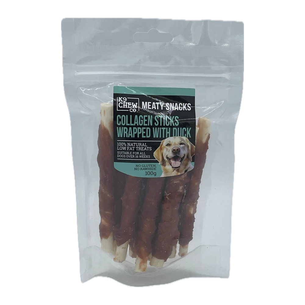K9 Chew Co Collagen Sticks Wrapped 5" With Duck 100g