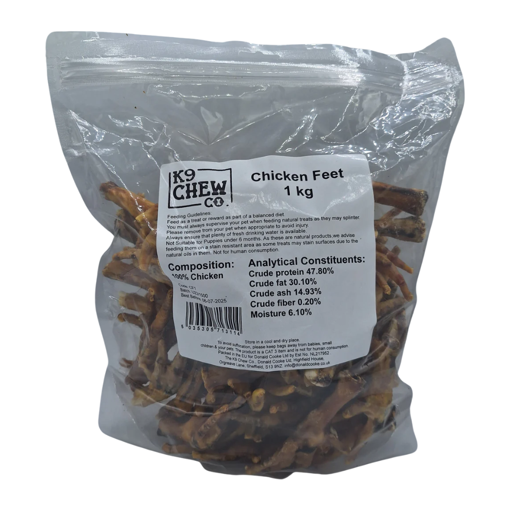 K9 Chew Co Chicken Feet Natural 1kg