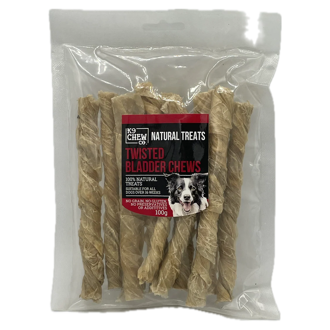 K9 Chew Co Twisted Bladder Chews 100g